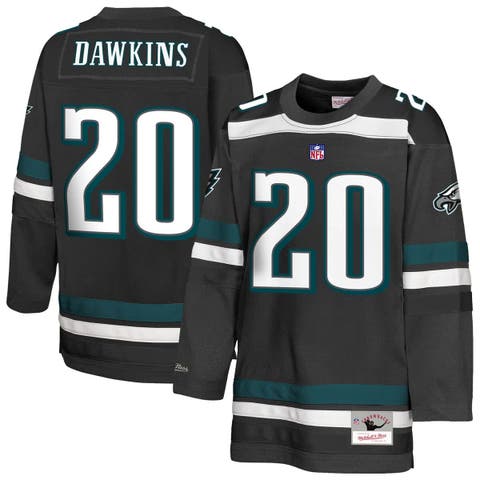 Youth Mitchell & Ness Brian Dawkins Black Philadelphia Eagles Hockey Fashion Jersey