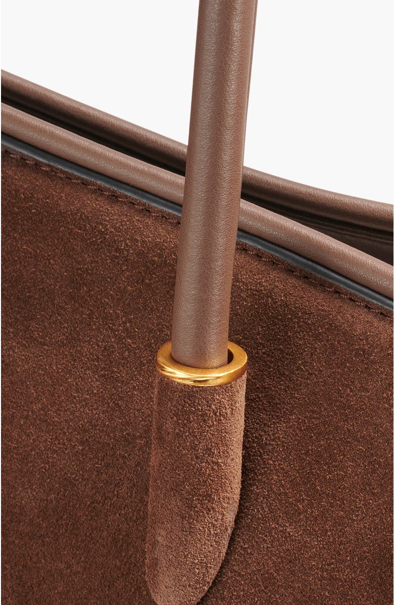 Donna Karan New York Satin Suede Tote, Alternate, color, Chocolate