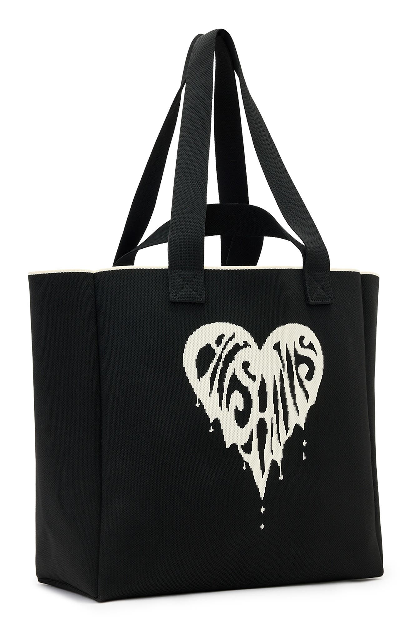 AllSaints Izzy Heart Tote, Alternate, color, Black