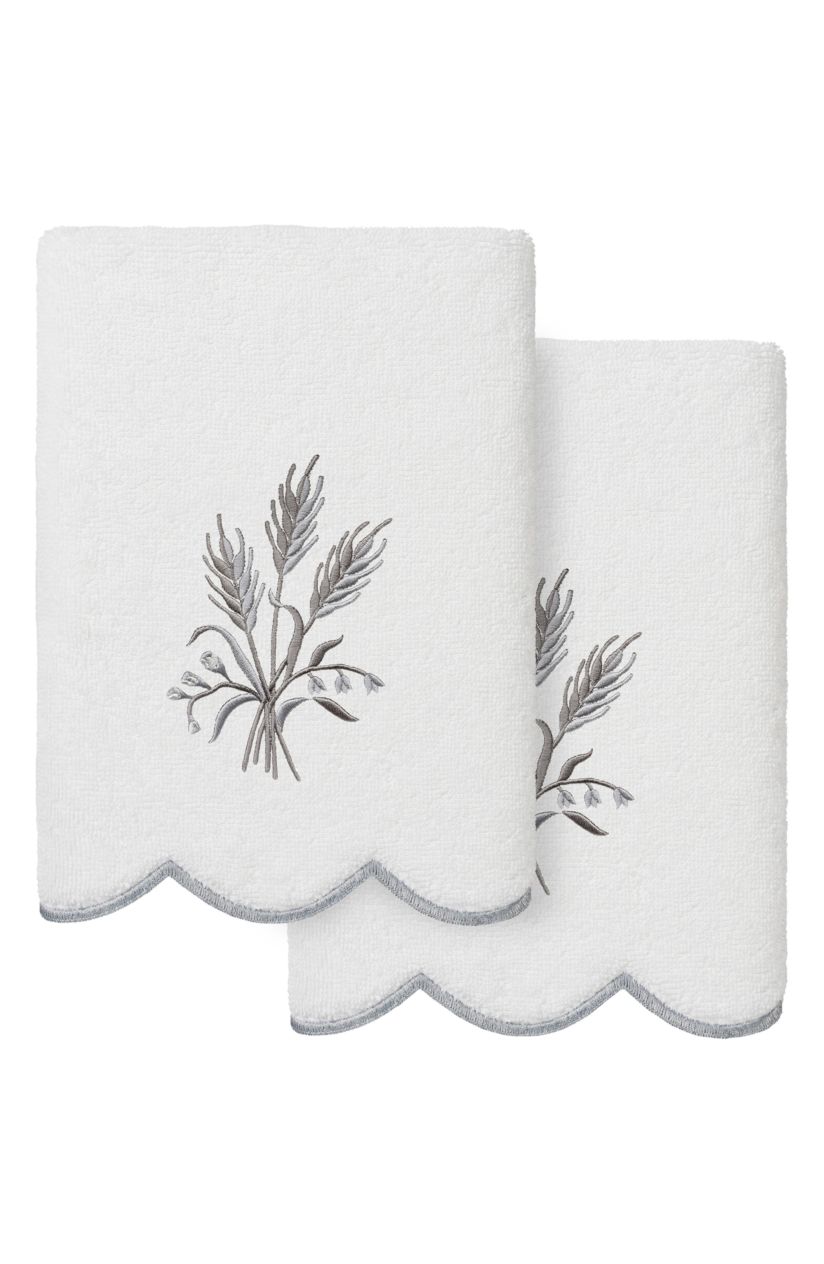 2-Piece Whitney Embroidered Turkish Cotton Hand Towel Set