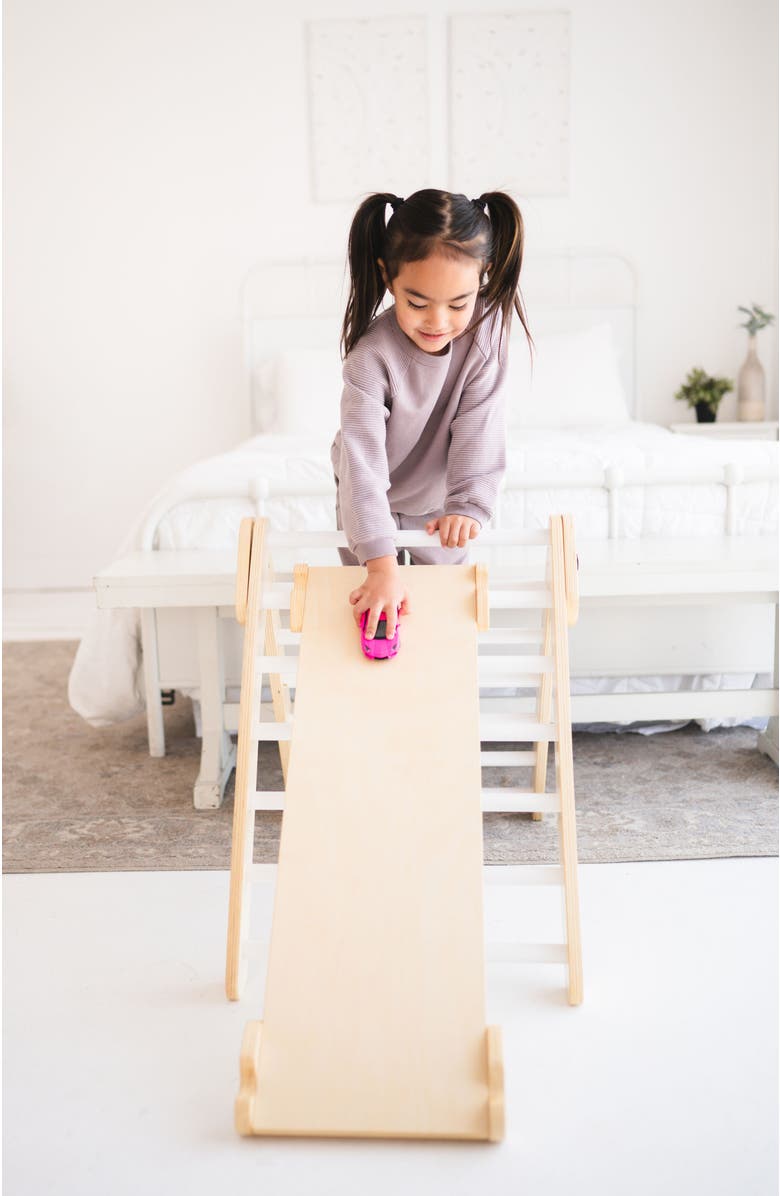 Poppyseed Play Foldable Montessori Climbing Triangle & Ramp, Alternate, color, White