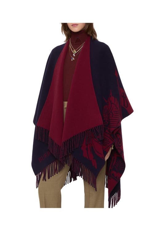 Burberry Ekd Wool Cashmere Cape In Black