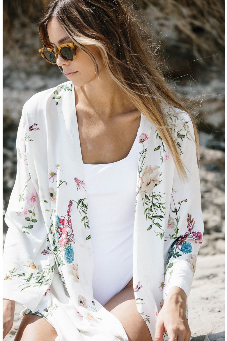 Floral Midi Robe, Alternate, color, SIREN SONG