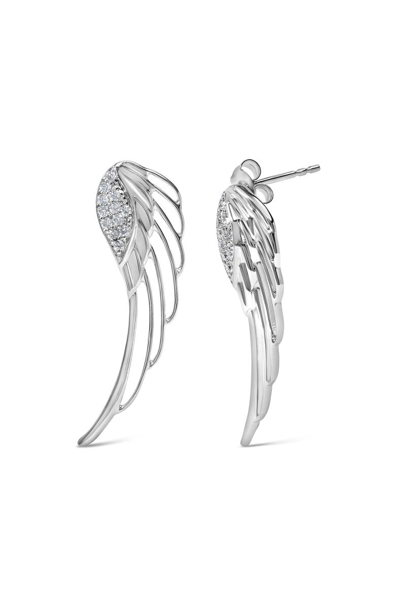 Haus of Brilliance 14K White Gold 1/4 Cttw Lab Grown Diamond Angel Wing Stud Earrings, Alternate, color, White
