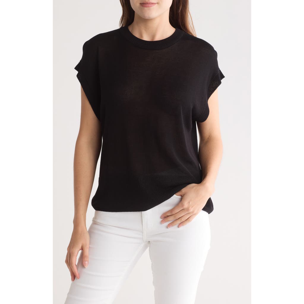 Halogen ® Crewneck Rib Sweater Top In Black