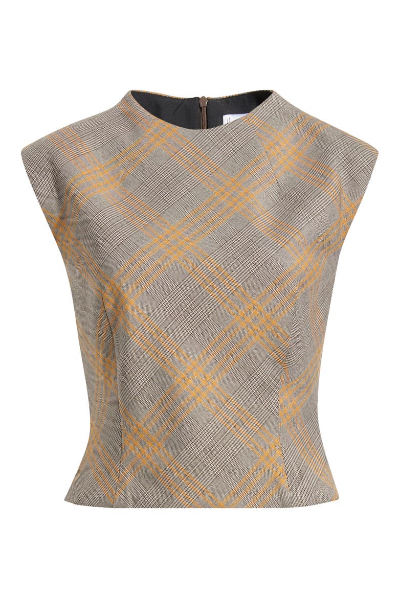 Melo Plaid Top, Alternate, color, BROWN