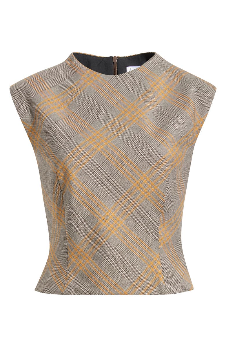 MANGO Melo Plaid Top, Alternate, color, Brown