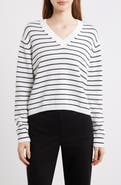 Theory Waverly Crop Stripe Sweater