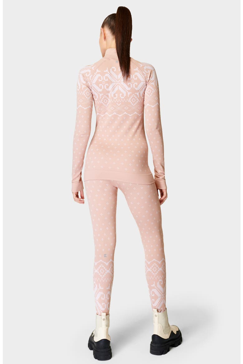 Fair Isle Jacquard Base Layer Top, Alternate, color, DECO BEIGE
