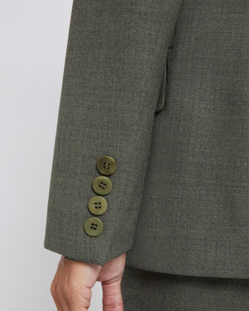 Santorelli Erinca Single-breasted Stretch Wool Blazer In Deep Sage