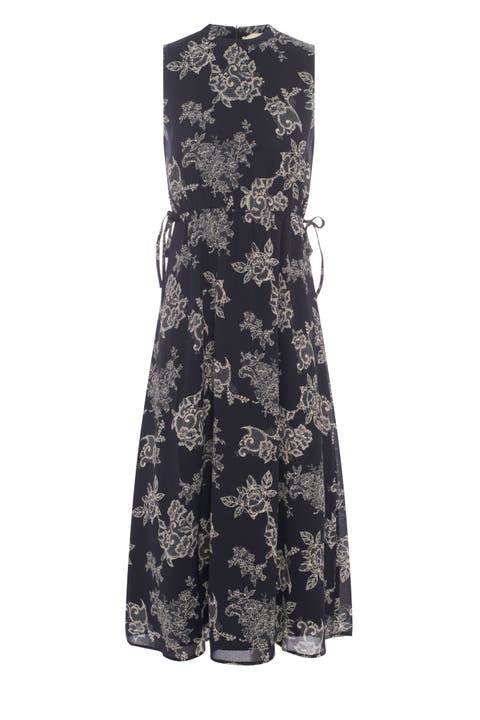Floral Chiffon Elastic Waist Bungee Jumper
