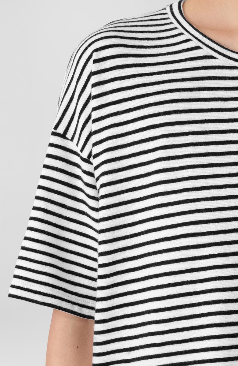 Eileen Fisher Organic Cotton T-Shirt, Alternate, color, White/ Black
