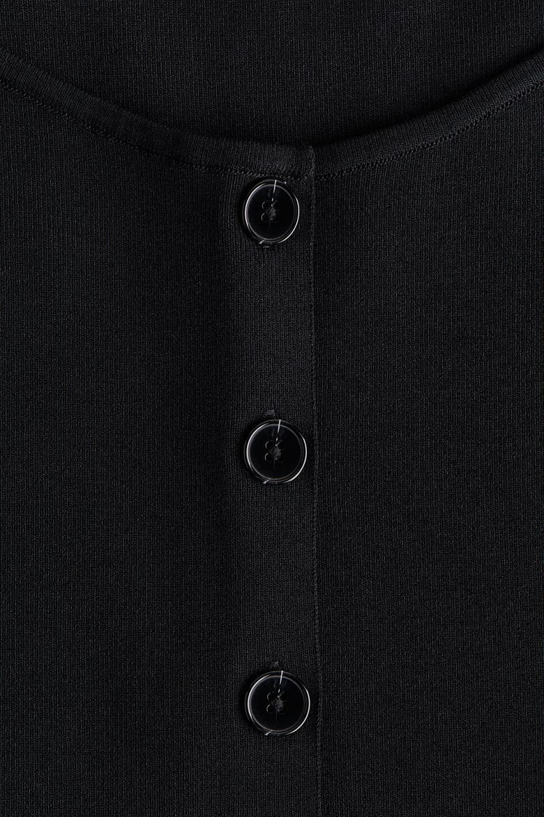 Boat-neck Rib-knit Vest, Alternate, color, Black