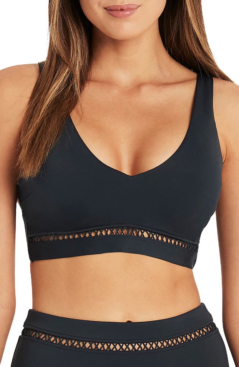 Sea Level Bralette Bikini Top, Main, color, 