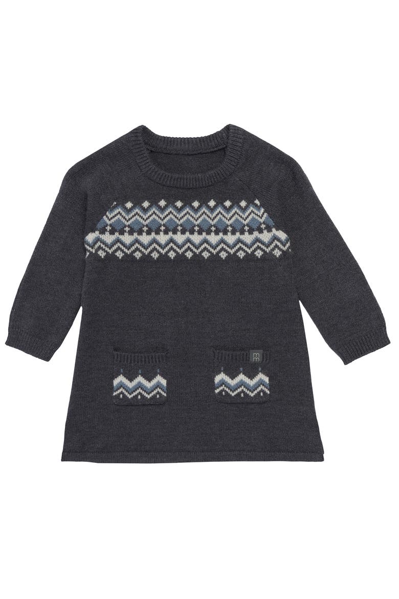 Dark Grey Heather Fair Isle Dress, Main, color, Dark Grey Fair Isle