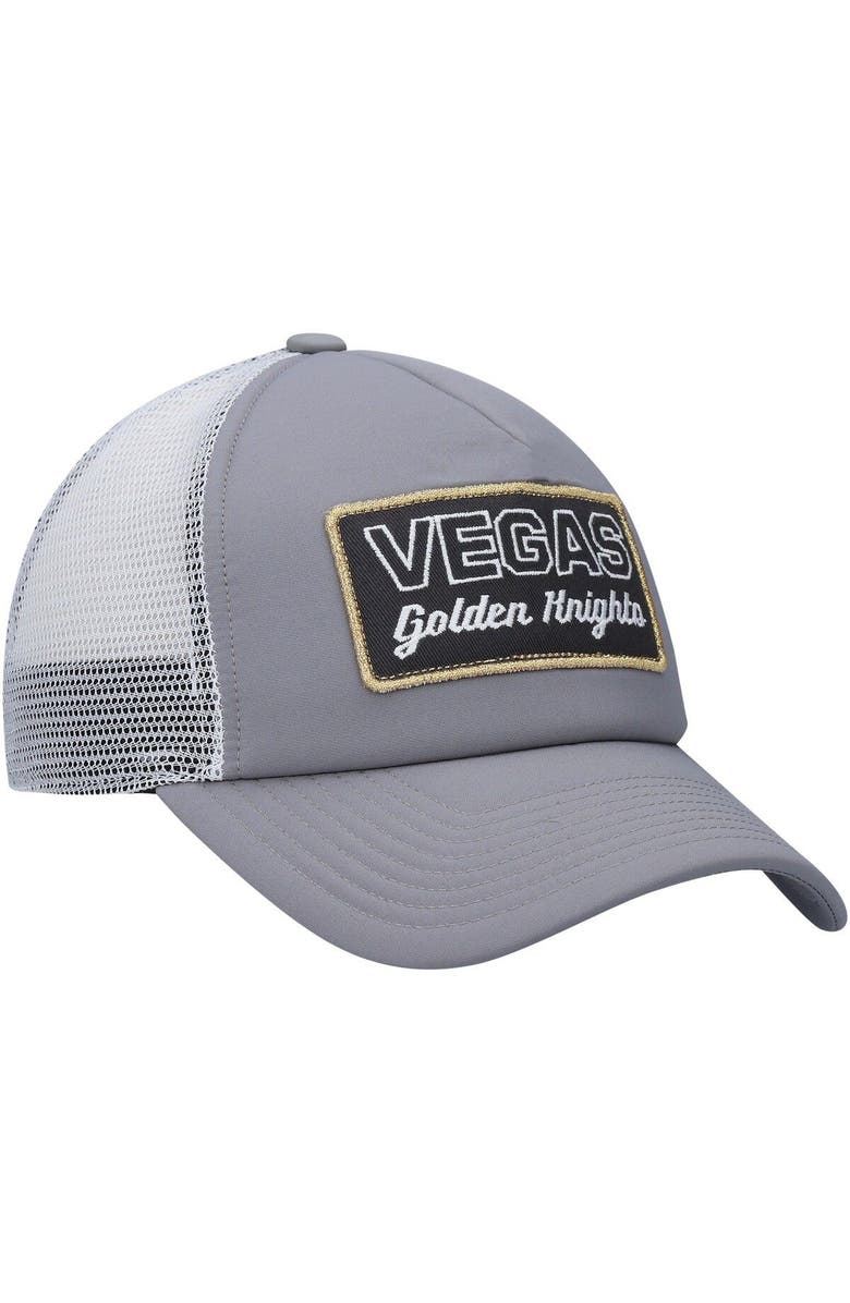 adidas Men's adidas Gray/White Vegas Golden Knights Locker Room Foam Trucker Snapback Hat, Alternate, color, Gray