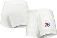 CONCEPTS SPORT Women's Concepts Sport White Philadelphia 76ers Sunray Shorts