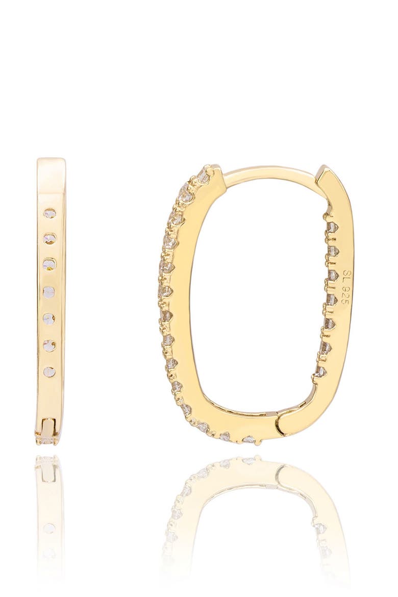 Cubic Zirconia Hoop Earrings, Alternate, color, YELLOW