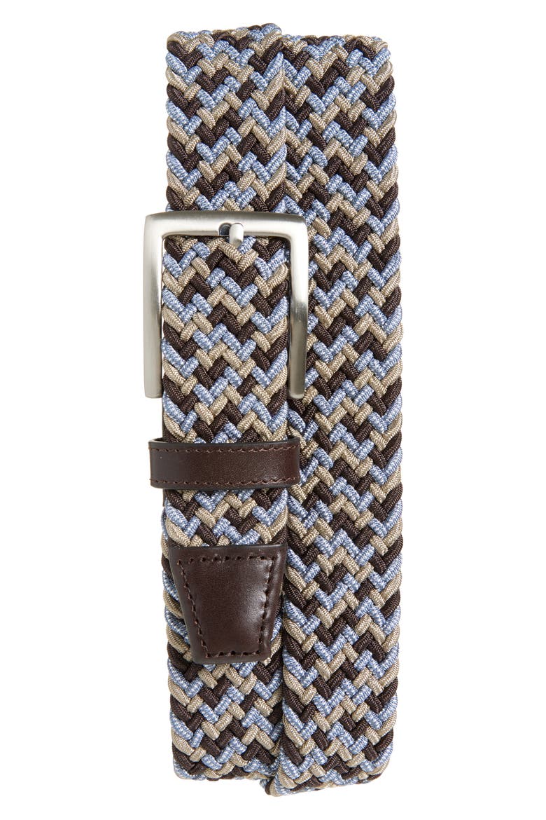 Multi Stretch Braided Belt, Main, color, BROWN MULTI