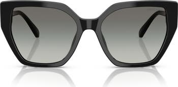 56mm Polarized Irregular Cat Eye Sunglasses
