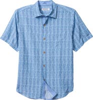 Tommy Bahama Coconut Point Coastal Cool Geo IslandZone® Short Sleeve Button-Up Shirt