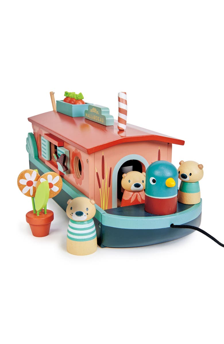 Tender Leaf Toys Little Otter Wooden Canal Boat Playset, Alternate, color, Multi