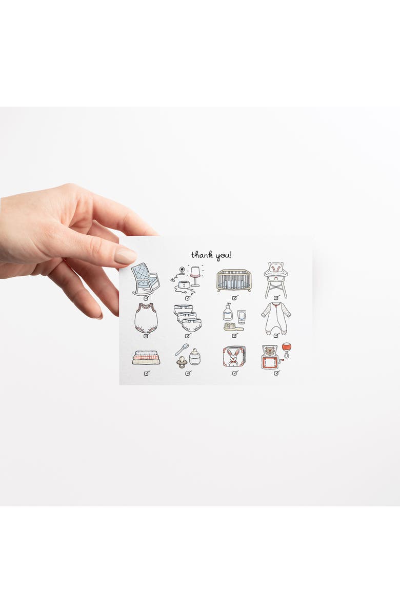 Ramus & Co Baby Checklist Thank You Greeting Card Pack Set, Alternate, color, Multi-Pack
