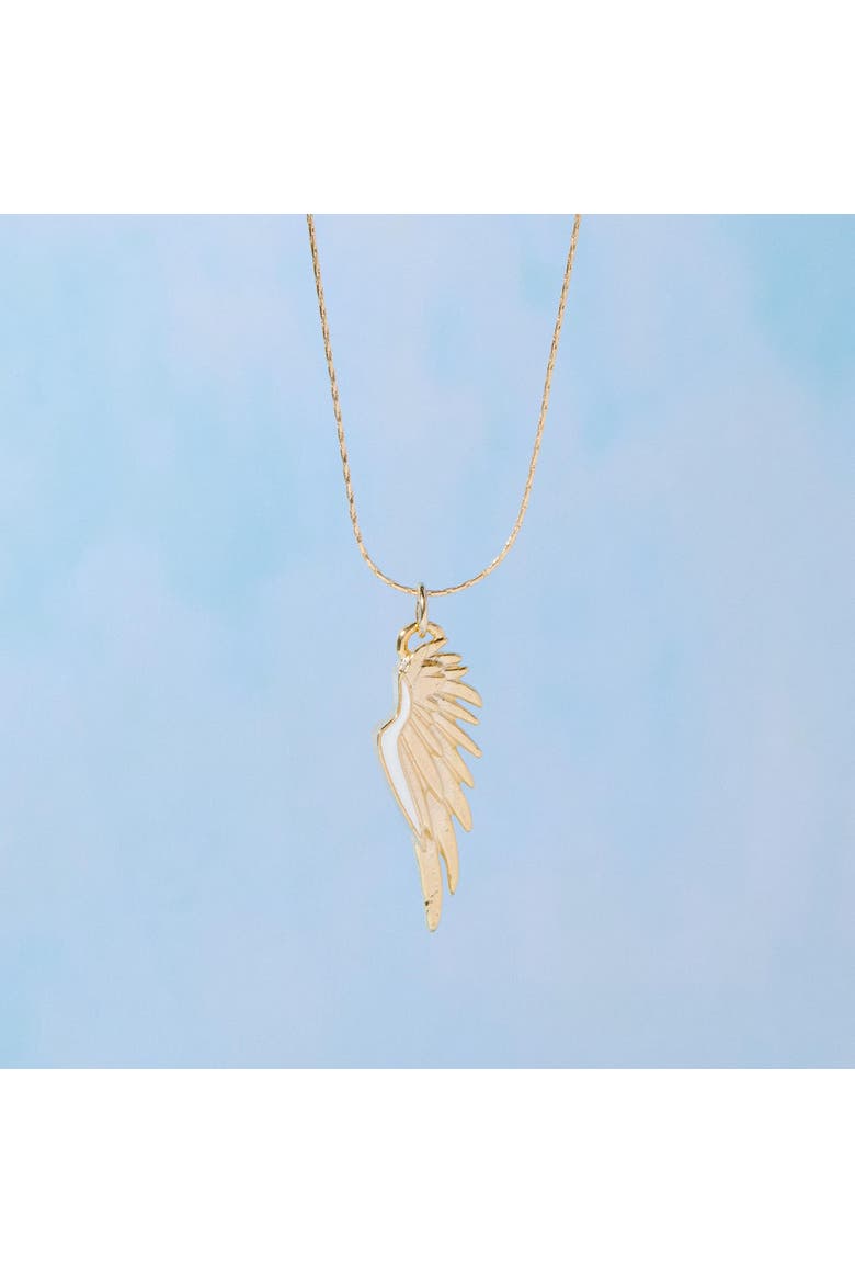 Angel Wing Expandable Necklace, Alternate, color, Gold