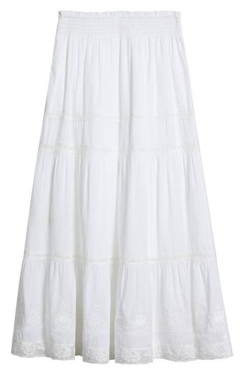 Kids' Sampaio Lace Trim Tiered Maxi Skirt (Big Kid)