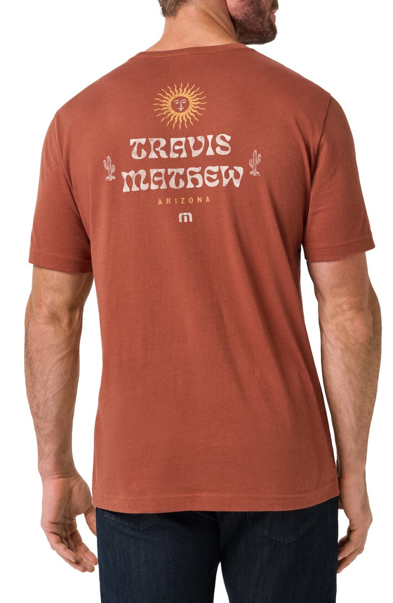 TravisMathew Sunbaker Cotton Graphic T-Shirt, Alternate, color, Maple
