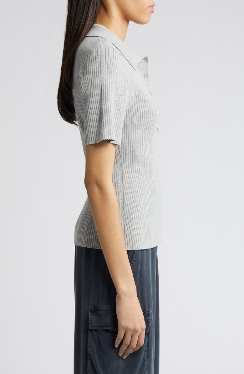 Treasure & Bond Short Sleeve Rib Polo Sweater, Alternate, color, 