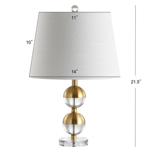 Jonathan Y Designs Jules 23in Crystal Mini Table Lamp In Brass Gold/clear