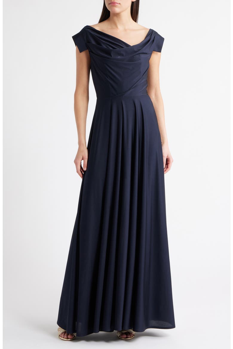 Jackie O Satin Gown, Main, color, PACIFIC BLUE