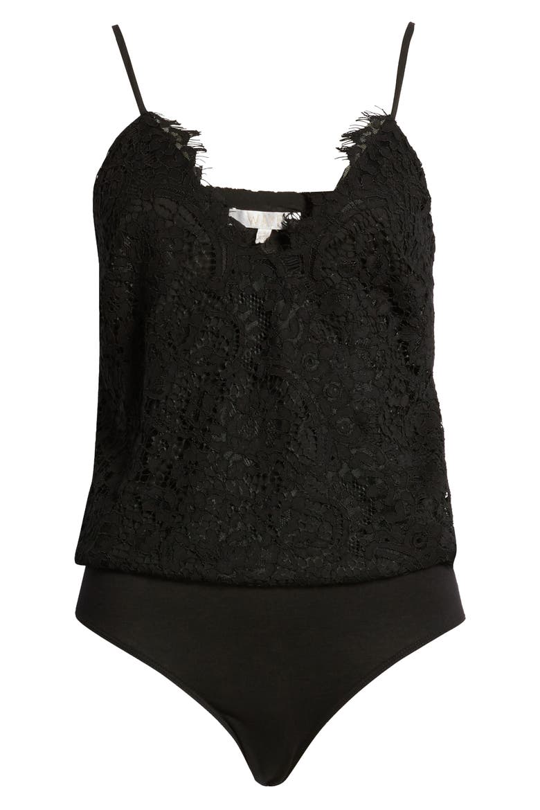 x Influencing in Color Houston Cami Lace Bodysuit, Alternate, color, BLACK LACE