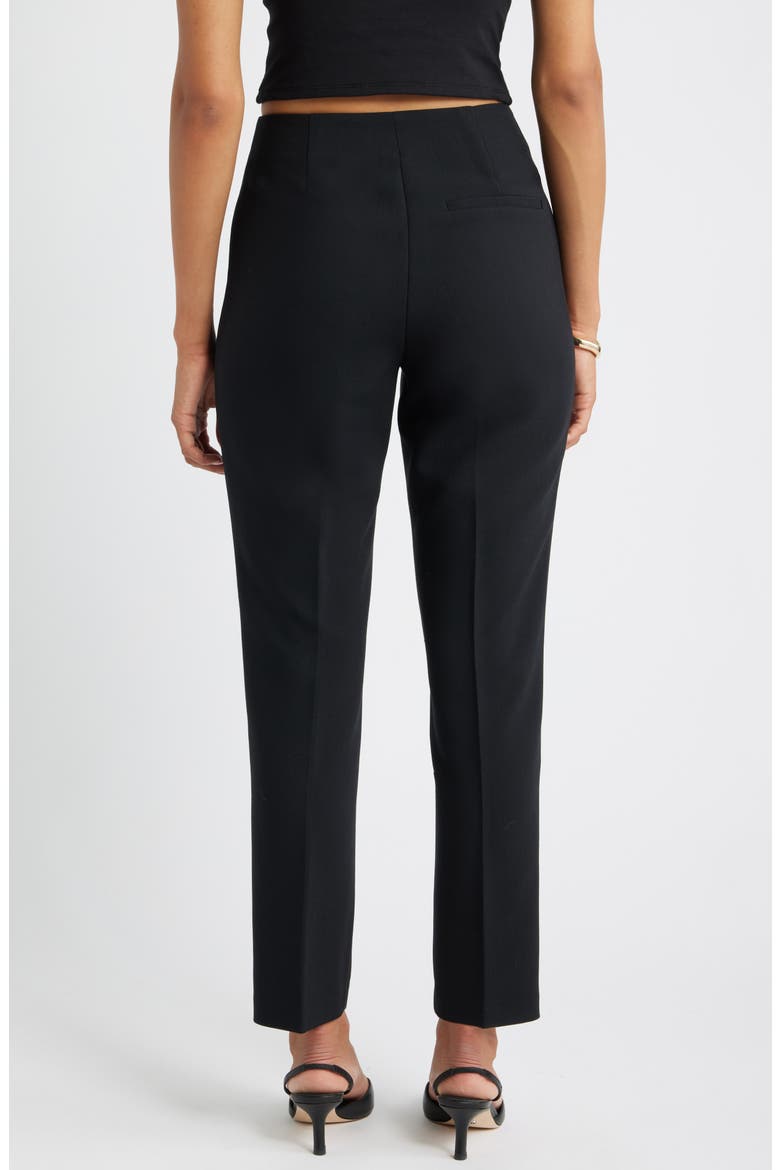 Icon Twill High Waist Cigarette Pants, Alternate, color, BLACK