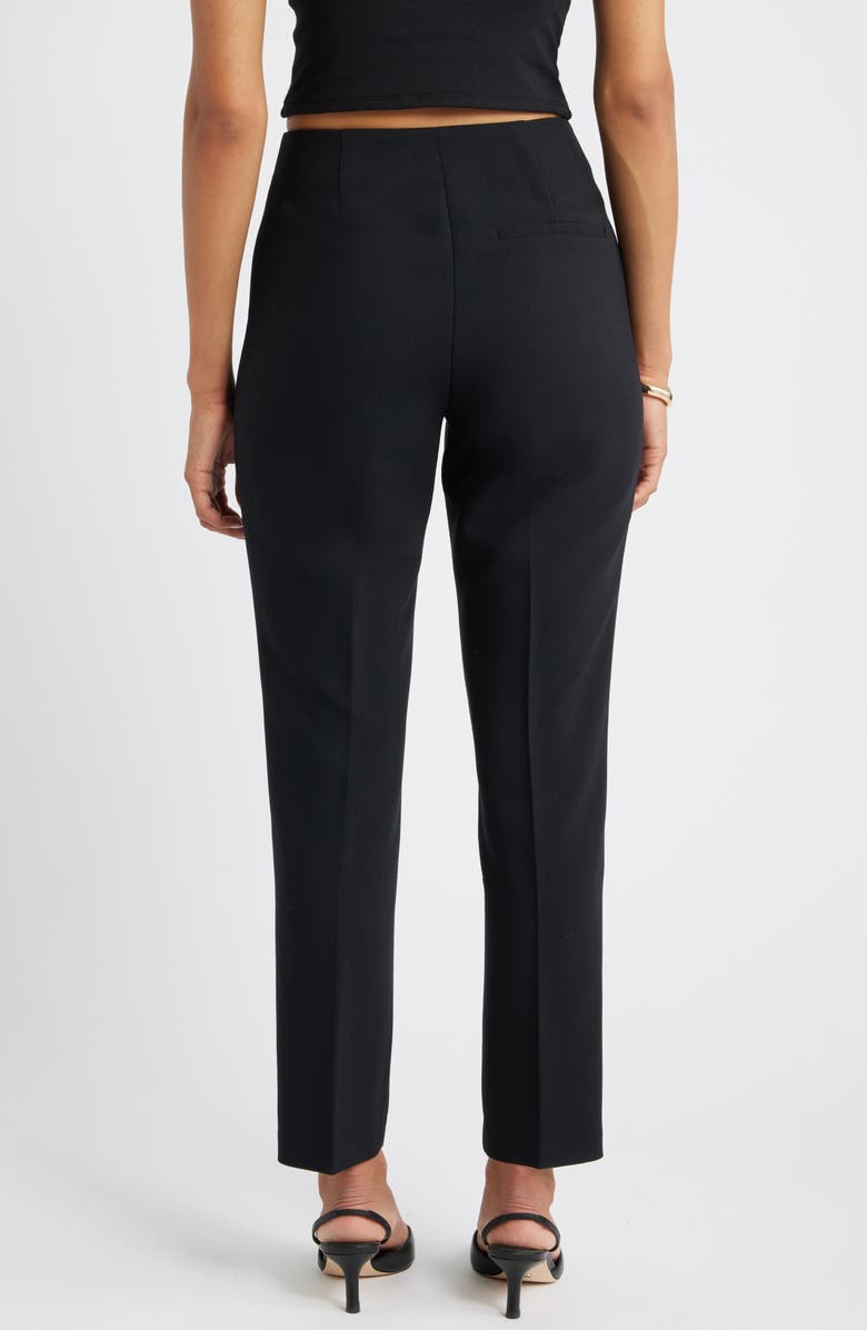 Open Edit Icon High Waist Ankle Cigarette Pants, Alternate, color, Black