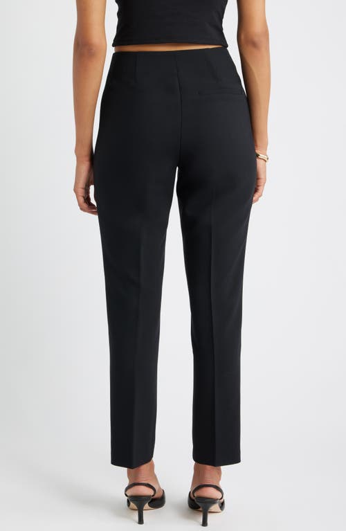 Open Edit Icon High Waist Ankle Cigarette Pants In Black