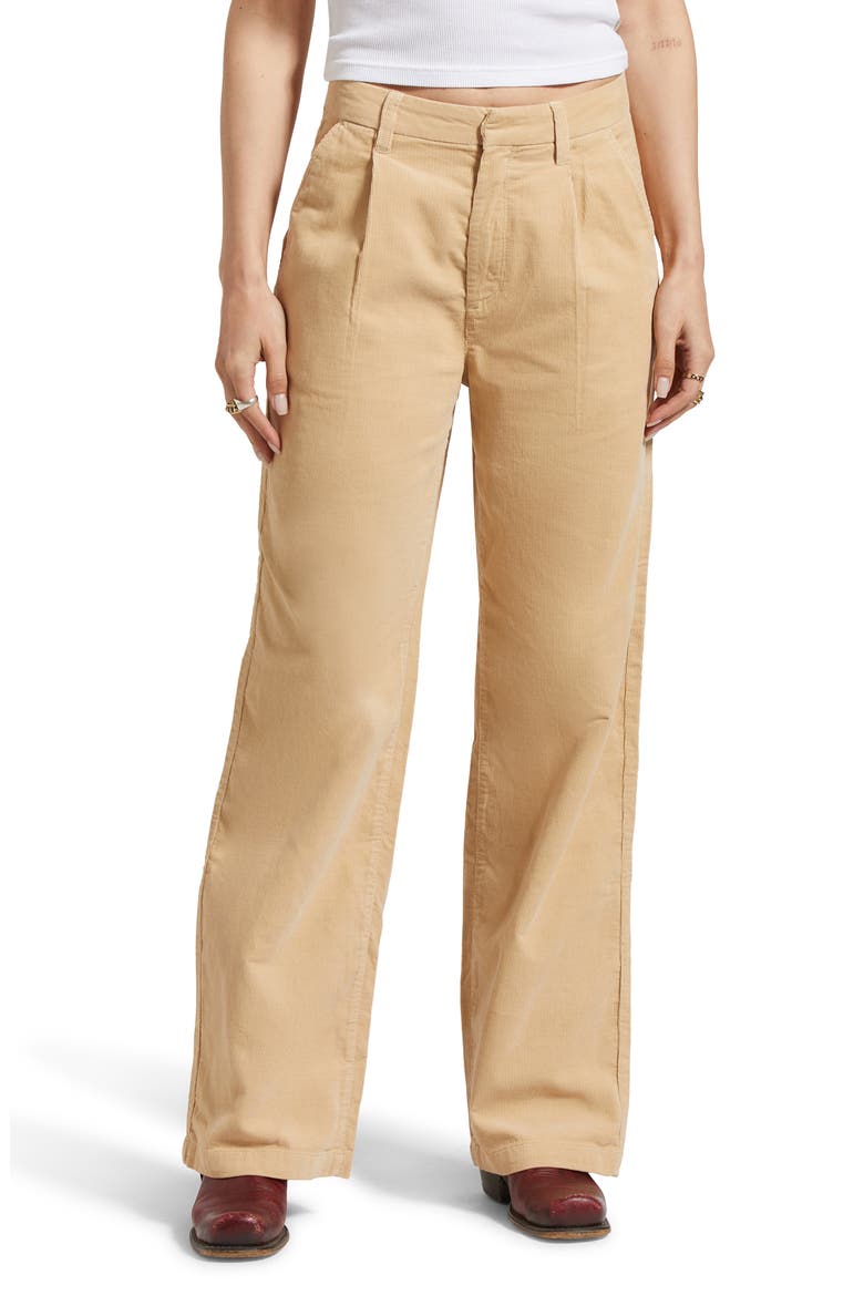 Ludlow High Waist Corduroy Pants, Main, color, OAT MILK