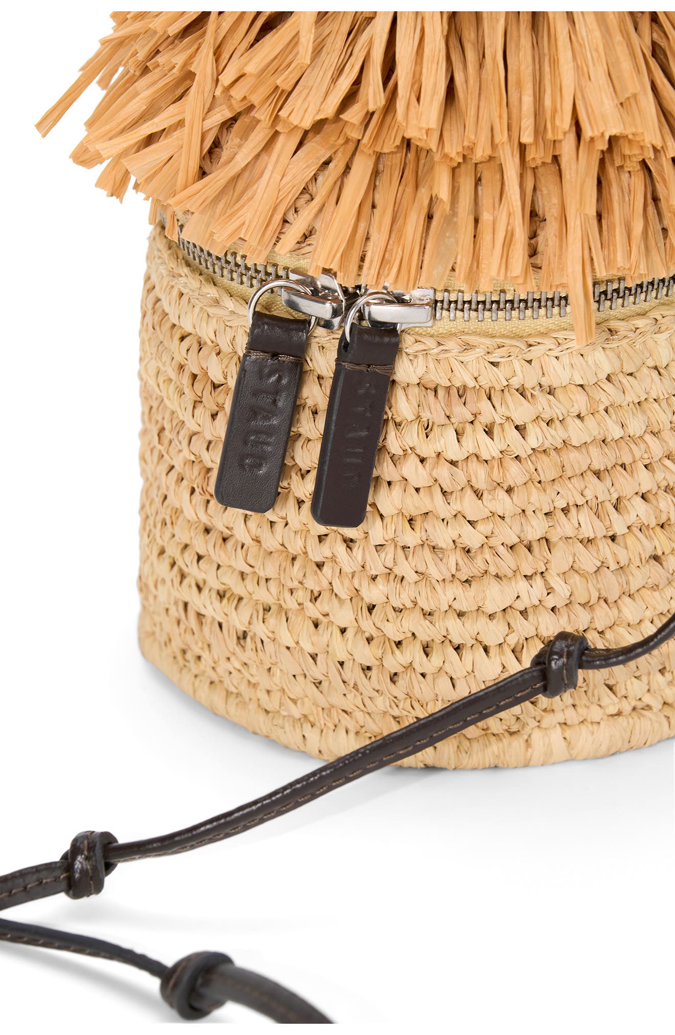 STAUD Tiki Raffia Shoulder Bag, Alternate, color, Natural