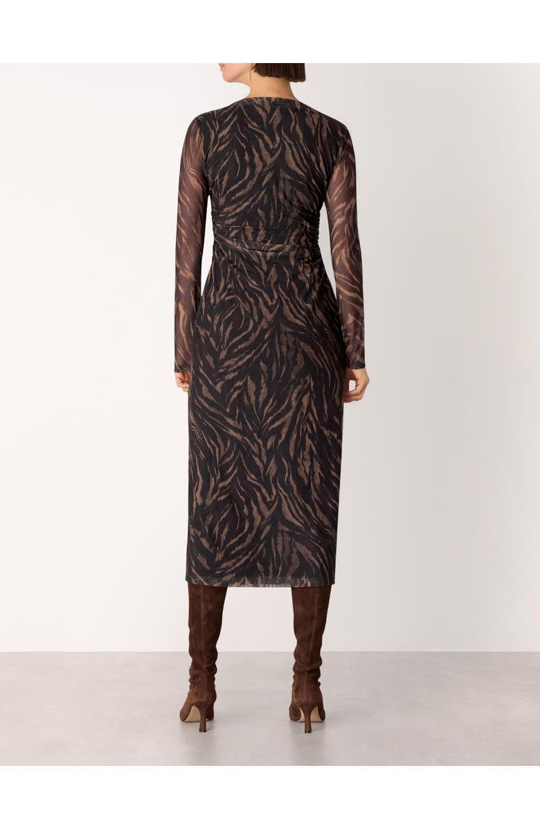 Whistles Abstract Zebra Mesh Dress, Alternate, color, Black/Multi