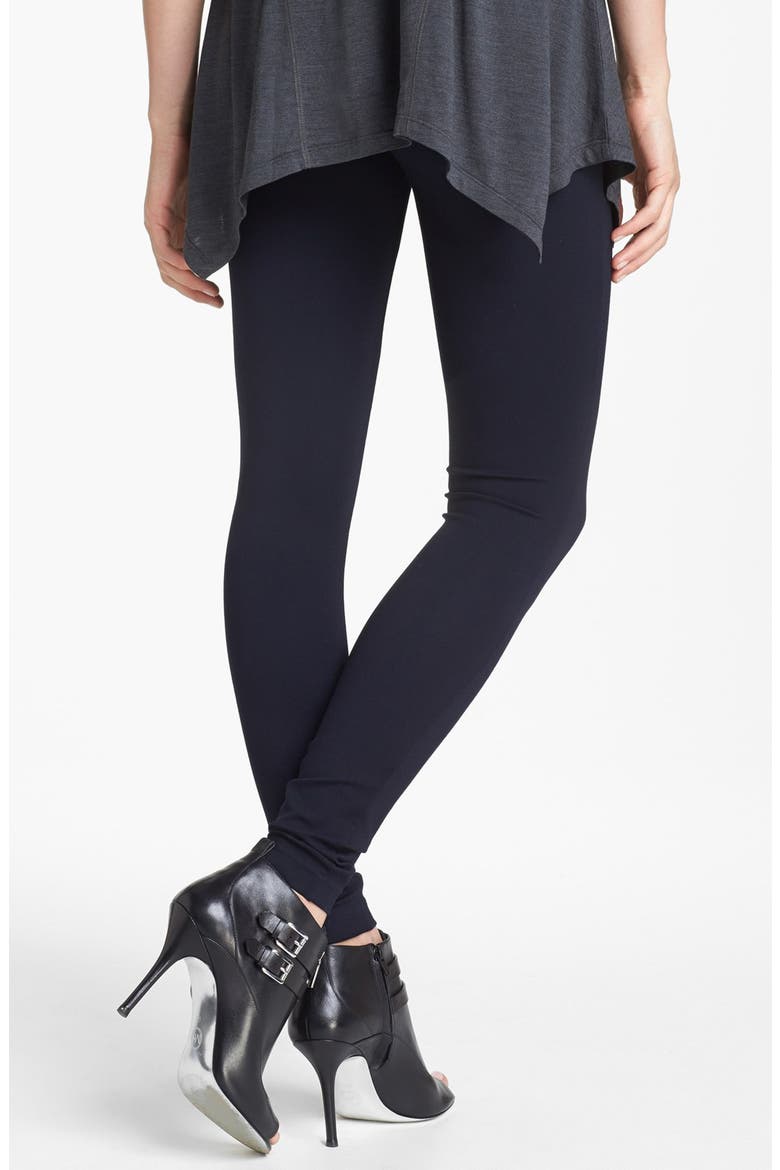 Ponte Knit Leggings, Alternate, color, NAVY