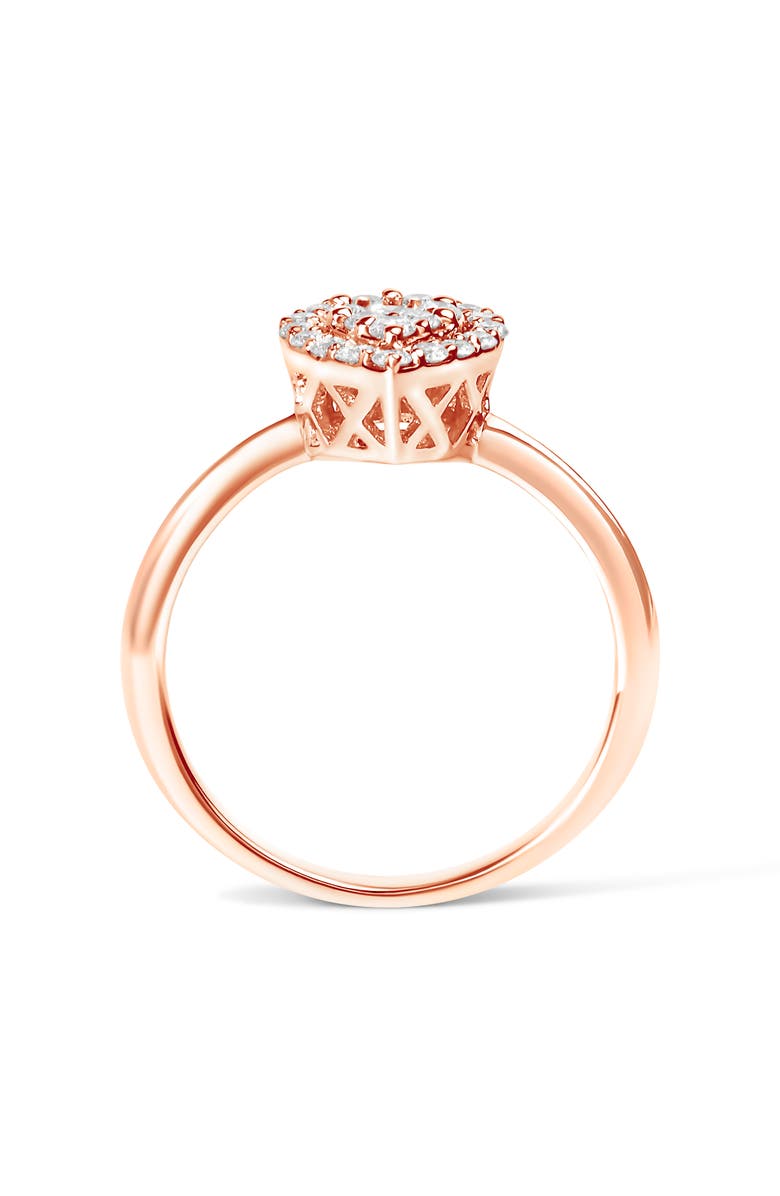 Haus of Brilliance 10K Rose Gold 3/8 Cttw Composite Diamond Pear Shaped Halo Promise Ring, Alternate, color, Pink