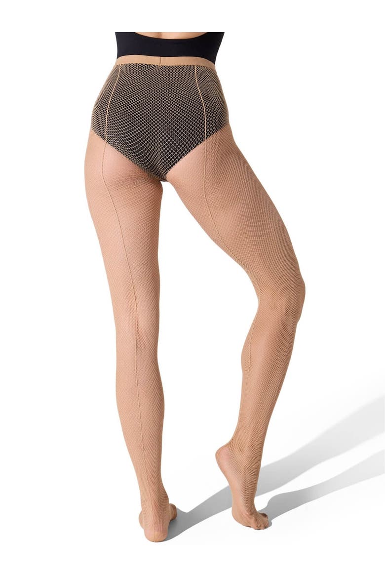 Classic Fishnet Tight w/ Seams, Main, color, medium brown