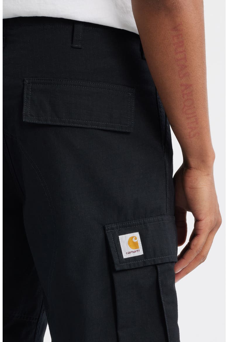 Cotton Ripstop Cargo Shorts, Alternate, color, BLACK (RINSED)