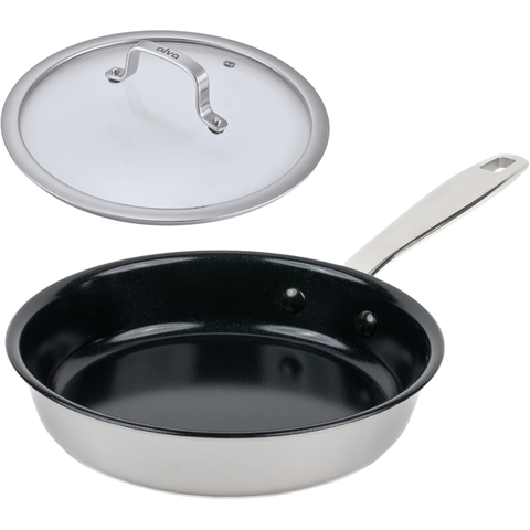 Maestro Nonstick Stainless Steel Frying Pan with Lid