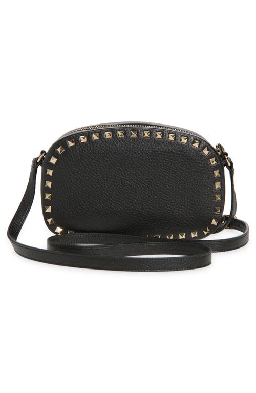Valentino Womens Rockstud Leather Mini Crossbody Bag Nero In Black