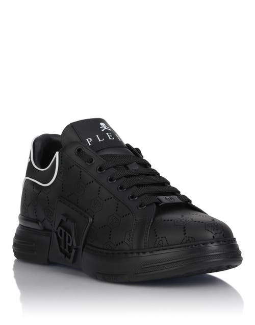 Philipp Plein Low Top Sneakers Phantom Monogram Unisex In Black
