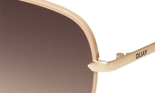 Quay High Key 64mm Oversize Aviator Sunglasses In Chamomile/dark Fawn