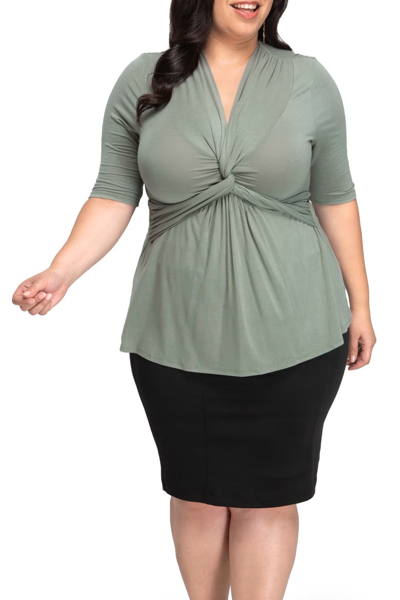Caycee Twist Top, Alternate, color, THYME