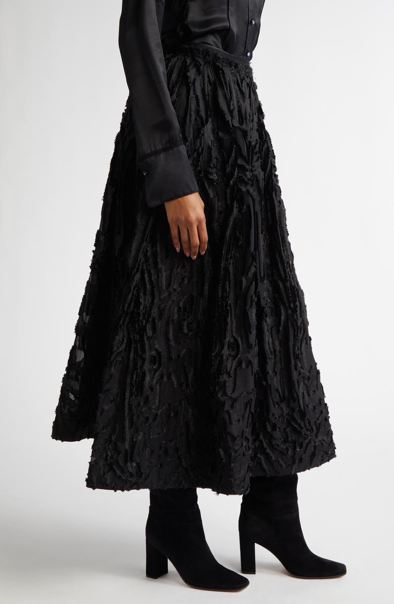 Lafayette 148 New York Wood Grooves Clipped Jacquard Maxi Skirt, Alternate, color,